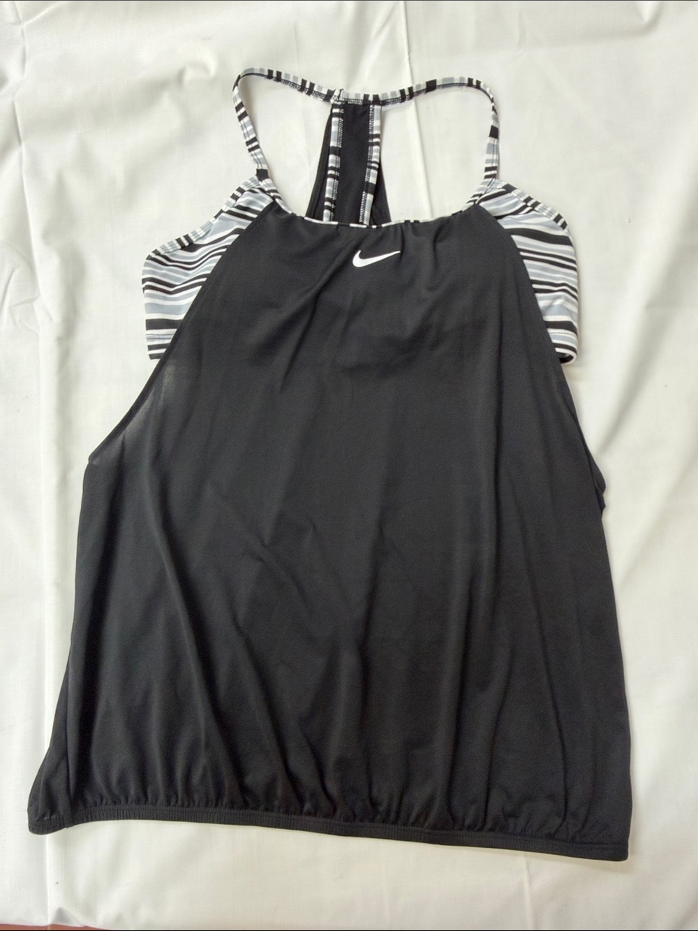 Nike Black Women’s Strappy Tank with Striped Back Detail